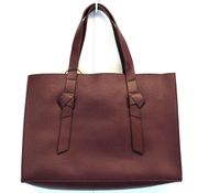 NEW Rachel Zoe Arialith Chic City Shopper Tote Bag Vegan Leather Bordeaux Knot