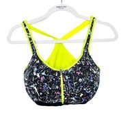 Victoria's Secret VSX SPORT  NWOT Neon Yellow Paint Splatter Sports Bra 38D