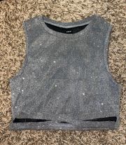 Sparkly Silver Cropped Top