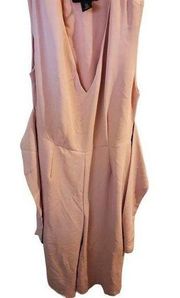 Tahari size 6 peach colored sleeveless jumpsuit zipper down the back