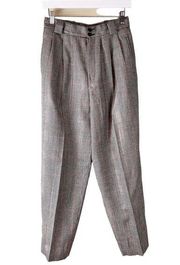 Vintage Giorgio Sant Angelo wool high waisted houndstooth pleated trouser pants