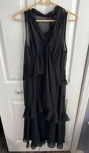 Who what wear black maxi dress with tiered ruffles size XS