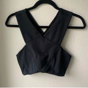 Free People movement crops black sports bra