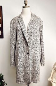 Cartonnier Rowan Leopard Print Long Blazer Jacket Medium