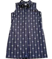 Liz Claiborne Dress Navy Nautical Knot Print Sleeveless Sheath Dress Size Large