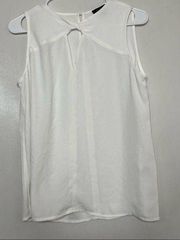 Halogen White Sleeveless‎ Key Hole Neck Blouse Women's Size Small