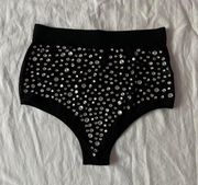 Club Exx Black Rhinestone Rave Bottoms