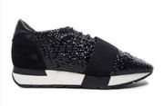 Balenciaga Raffia Runners in black woven leather sneakers size 41