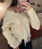 Boutique Distressed Sweater