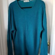 Victoria Jones Blue Long Sleeve Scoop Neck Sweater