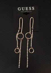 Guess Dangling Waterfall earrings w circles & Crys