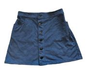 Express Blue High-Waisted Button Detail Skirt - Size 0