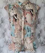 Allison Taylor reptile print blouse size medium