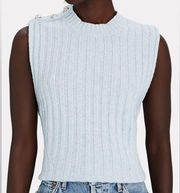 Crystal Embellished Ribbed Sweater Vest