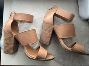 Tan Block Heels