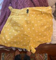 She And Sky Yellow Polka Dot Shorts