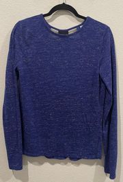 VICTORIA SPORT Blue Purple Long Sleeve Open Back T-Shirt