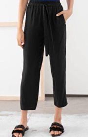 & Other Stories Belted Black Trousers Pants