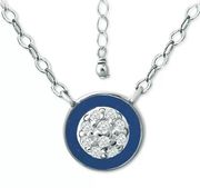 Giani Bernini Cubic Zirconia & Enamel Circle Pendant Necklace in Silver/Blue