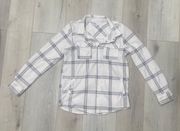 Women's Plaid Button Down Shacket Shirt Jacket Cardigan Top Fuzzy Fleece Winter