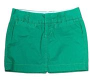 Old Navy Women's Solid Green Pencil Mini Skirt Slit Back 100% Cotton Size 0