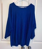 CAROLYN TAYLOR ROYAL BLUE BLOUSE WITH BUTTON DETAILS ON SLEEVE XL