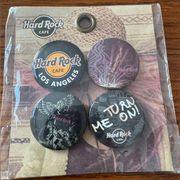 NEW set of 4 HARD ROCK CAFE GUITAR ANATOMY BUTTONS