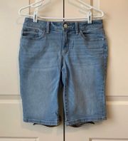 Blue Denim Light Wash Bermuda Shorts 6