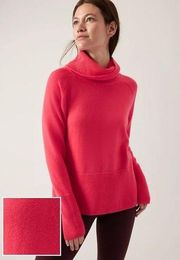 NWT. Athleta Alpine Turtleneck Merino Wool & Cashmere Blend Sweater in Pink