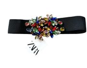 NWT ZARA  Sparking Rhinestone Crystal  Elastic Wide Waist Stretch Belt