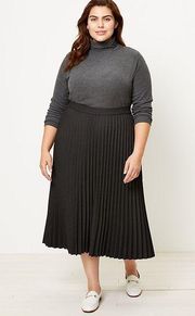 LOFT Melange Pleated Skirt Grey Size 10 F500 NWT