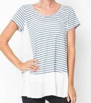 Potter's Pot Blue and White Striped Tunic Top S