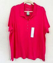Eddie Bauer Women's Polo Shirt Top Size XXXL Cotton Stretch Pink