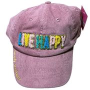 NWT Simply Southern Women’s “Live Happy” Corduroy Hat Adjustable