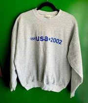 Olympics 2002 USA Gray Logo Sweatshirt Like New! Vintage EUC!