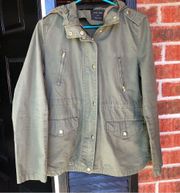 Love Tree olive green Utility zip jacket L