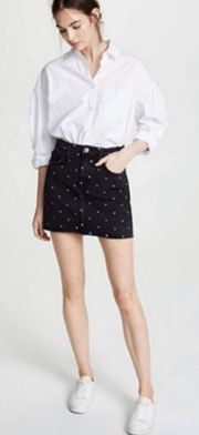 Polka Dot Denim Skirt