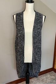Maurices Sleeveless Crochet Knit Duster Vest Small