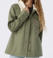 🍃 NEW  Women's Utility Fleece lined
Jacket Plush Collar Olive Size S 🍃