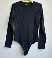 Abercrombie & Fitch Black Soft AF Crewneck Long Sleeve Bodysuit Size Medium