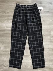 High Rise Black & White Plaid Pant.