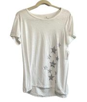 Sunday White Space Dye Star Print Tee, New with Tags