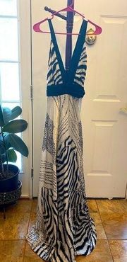 Alberto MIKALI ANIMAL PRINT GOWN