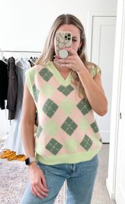 Pastel Argyle Sweater Vest