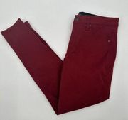 LuLaRoe Magic Waist Red Denim Skinny Fit Denim Jeans Fits Standard Size 30