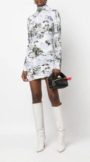 Off-White asymmetric floral-print dress