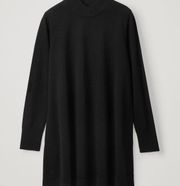 Wool Dress With Twisted Collar In Black