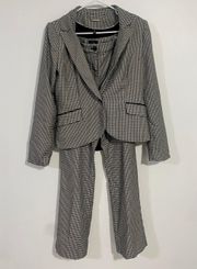 White House Black Market Houndstooth Print Blazer/Pant Set