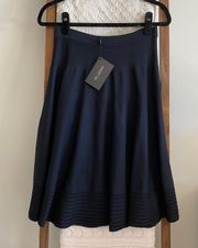 NWT  Collection Black Wool Blend Knit A-line Skirt