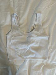 Two Sided White Cropped Tank